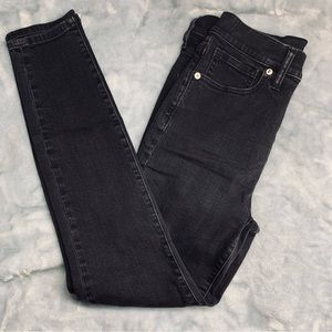 Madewell 10” High Rise Skinny Crop Jeans Faded Black size 27